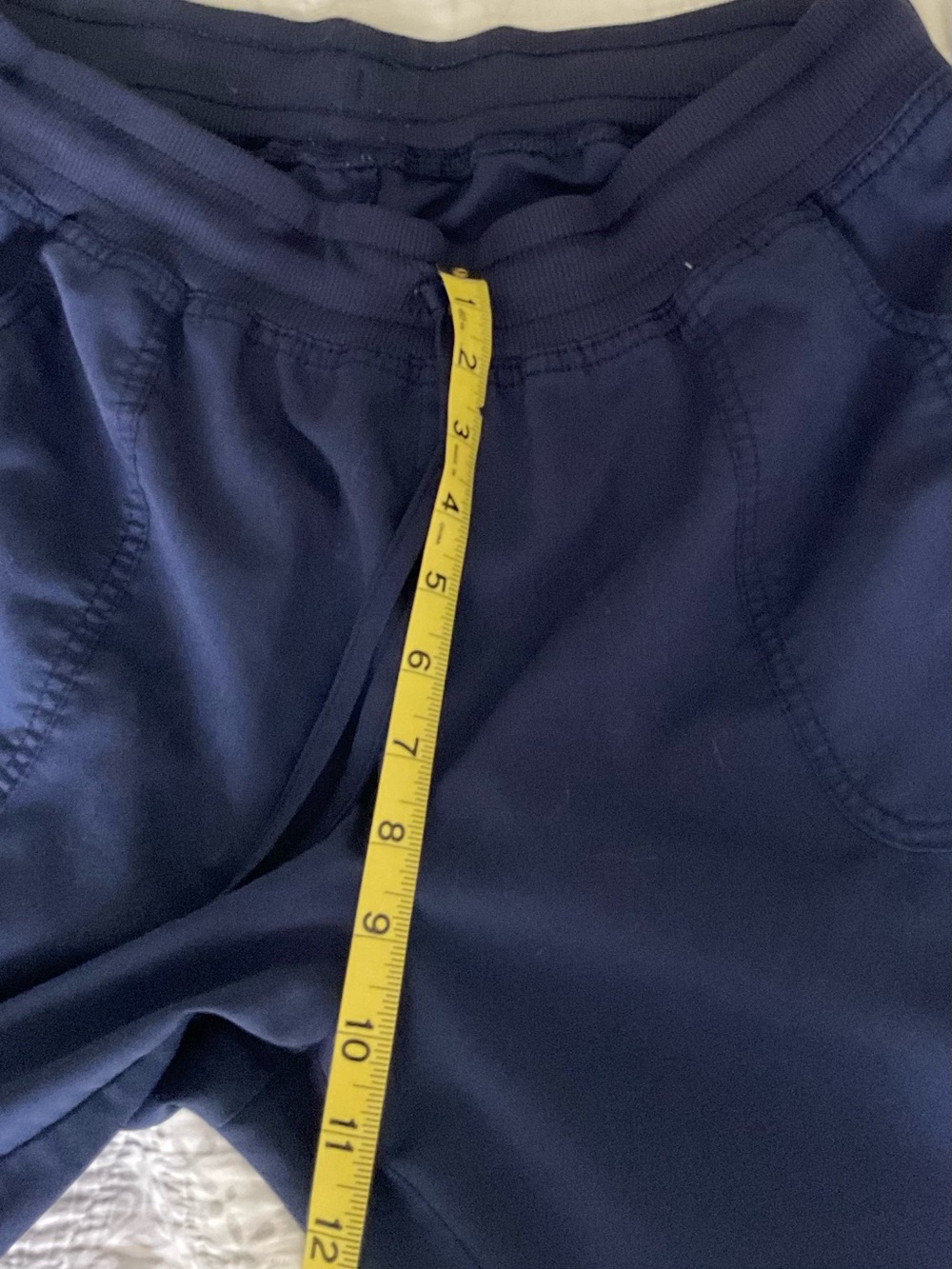 Navy Drawstring Scrub Pants LP - Picture 3 of 3